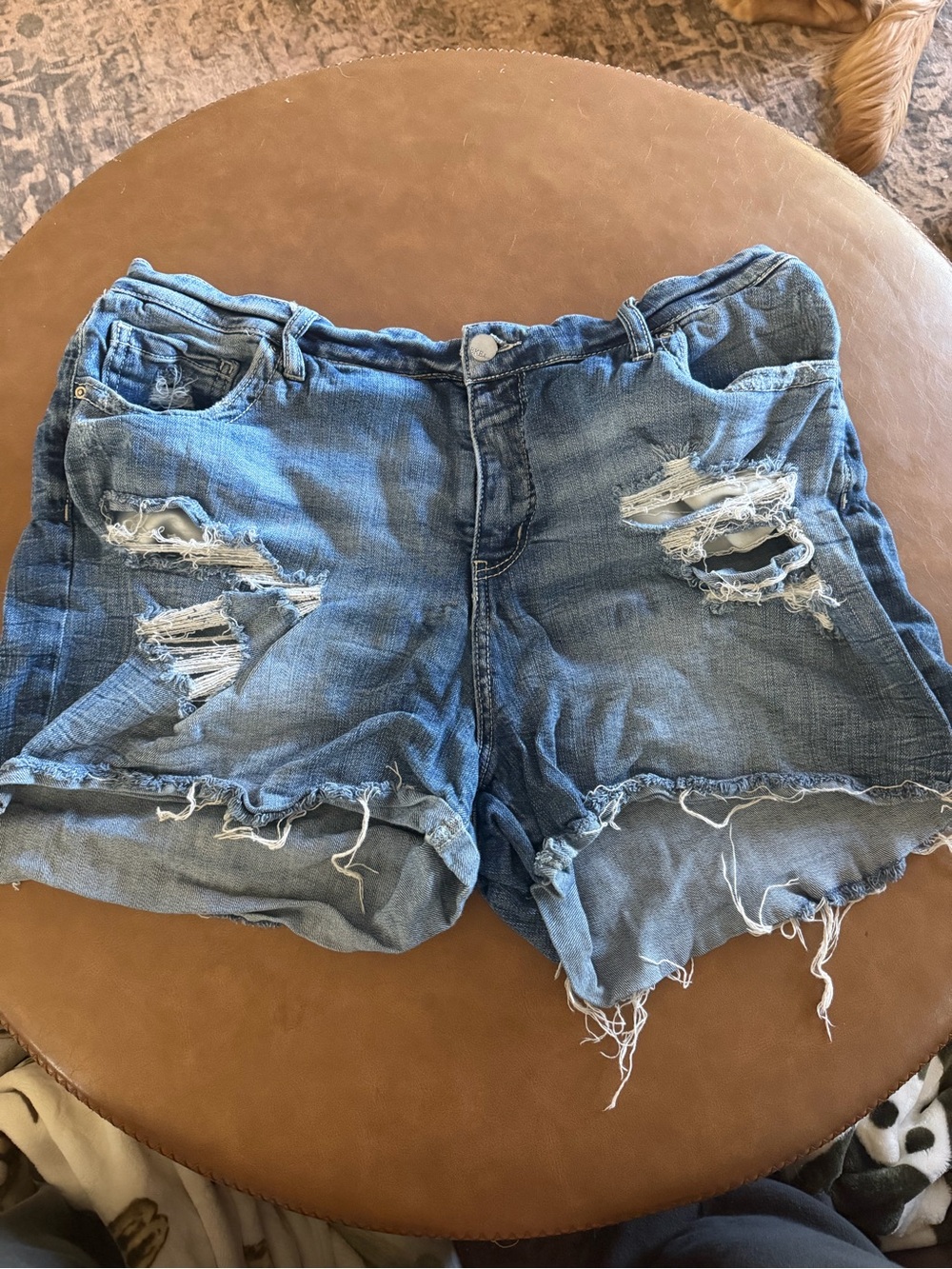 BKE Distressed Light Blue Denim Jean Shorts